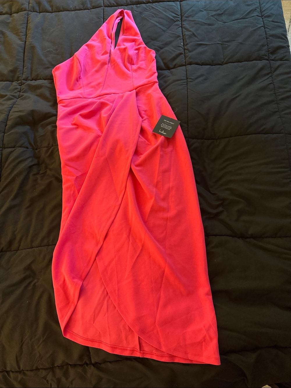 Lulu's So Flirty Hot Pink One-Shoulder Cutout Asymmetrical Dress